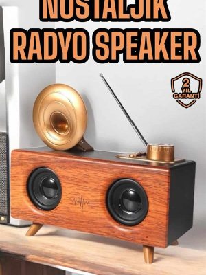 Çalar Radyo Müzik Kutusu Nostaljik Hoparlör Speaker