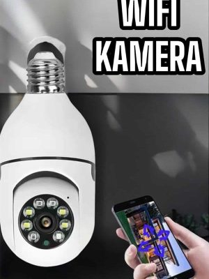Wifi Kamera Duylu Ampul Görünümlü 360 Derece Dönebilen Ev Kamerası