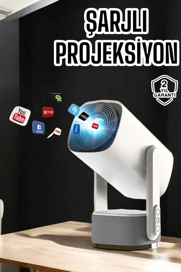 Compressed by jpeg-recompress Akıllı Projeksiyon Powerbankli Taşınabilir Sinema Projektörü 4k HD Kaliteli - Görsel 1