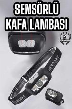Kafa Lambası Kamp Lambası Sensörlü Şarjlı Ayarlanabilir