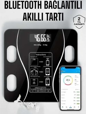Akıllı Tartı Bluetooth Bağlantılı Yağ Ölçebilen Tartı Yeni Nesil