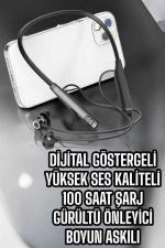 Boyun Bantlı Bluetooth Kulaklık Yüksek Ses Kaliteli 100 Saat Kulaklık - Görsel 3