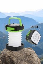 Led Lamba Kamp Lambası Hafif Taşınabilir Şarj Süreli Akordeon El Fenerli - Görsel 3