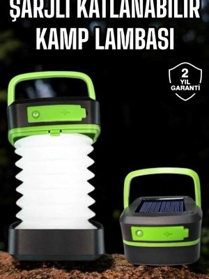 Led Lamba Kamp Lambası Hafif Taşınabilir Şarj Süreli Akordeon El Fenerli