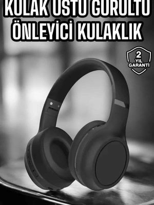 Kulak Üstü Kablosuz Bluetooth Kulaklık Gürültü Önleyici Ayarlanabilir