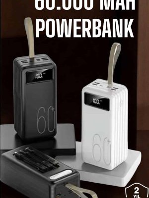 Powerbank 60.000 MAH Dijital Göstergeli 4 Portlu Taşınabilir