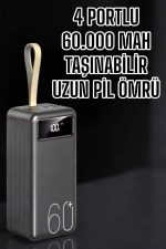 Powerbank 60.000 Mah Hızlı Şarj 4 Çıkışlı Uzun Şarj Süreli Dijital Göstergeli - Görsel 4