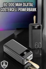 Powerbank 60.000 Mah Hızlı Şarj 4 Çıkışlı Uzun Şarj Süreli Dijital Göstergeli