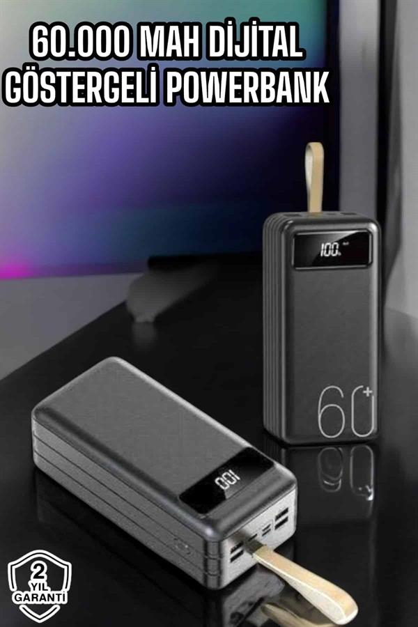 Compressed by jpeg-recompress Powerbank 60.000 Mah Hızlı Şarj 4 Çıkışlı Uzun Şarj Süreli Dijital Göstergeli - Görsel 1