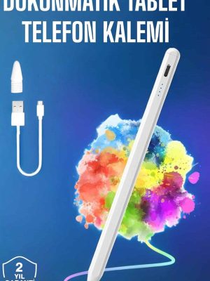 Tablet Kalemi iOS Android Windows Uyumlu Yedek Uçlu Universal Çizim Kalemi