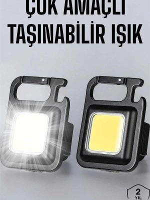Anahtarlık Çok Amaçlı Mıknatıslı Taşınabilir Işık Led Şarjlı