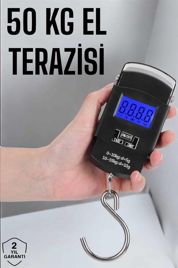 Compressed by jpeg-recompress 50 Kg El Kantarı Ağırlık Ölçer Dijital Ekranlı Kancalı Portatif - Görsel 1