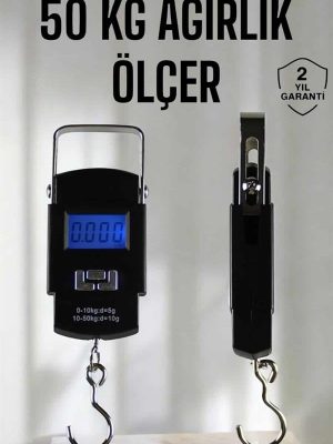 Ağırlık Ölçer 50 Kg El Terazisi El Kantarı Pilli Led Ekran