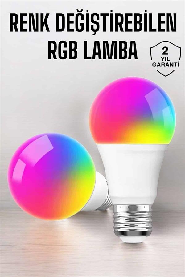 Compressed by jpeg-recompress Renk Değiştirebilen RGB Işıklı Led Ampul A+Enerji 15 Watt Led Işık - Görsel 1