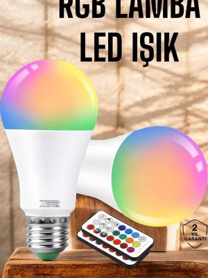 RGB Led Lamba Led Işık Ampul Renk Değiştirebilen 100 Watt
