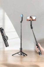 Kumandalı Tripod Telefon Tutucu Selfie Çubuğu 360 Derece Dönebilen - Görsel 2