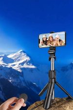 Selfie Çubuğu Tripod Kumandalı Telefon Tutucu Siyah - Görsel 5