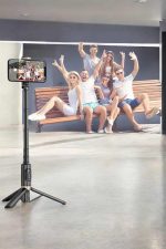 Selfie Çubuğu Tripod Kumandalı Telefon Tutucu Siyah - Görsel 2