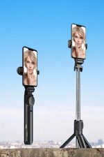 Tripod Kablosuz Bluetooth Bağlantılı Selfie Çubuğu 360 Derece Dönebilen - Görsel 2