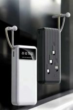 20.000 Mah Led Işıklı LCD Ekran USB Girişli Type-C Lightning Powerbank - Görsel 3