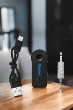 Kablosuz Bluetooth Aux Araç Kiti Siyah Hafıza Kartlı - Görsel 5