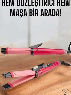 Hem Düzleştirici Hem Maşa Saç Şekillendirici