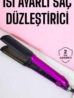 Saç Düzleştirici Isı Ayarlı Seramik Kaplama Döner Kablo Yıpranma Karşıtı