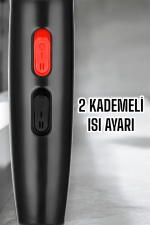 Tüm Saç Tiplerine Uygun, İki Kademeli Hız Ayarlı Fön Makinesi - Görsel 2