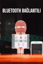 Kablosuz Bluetooth Karaoke Mikrofon USB ve AUX Girişli, Yüksek Ses Kalitesi - Görsel 4