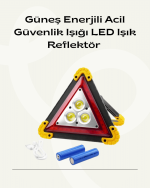 Solar Şarjlı Üçgen LED Park ve İkaz Lambası - Görsel 5