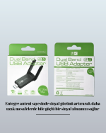 Tak-Çalıştır Özellikli Çift Bant WiFi Adaptör – 1200 Mbps - Görsel 3