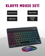 Türkçe Q Klavye Düzenli RGB Kablosuz Klavye Mouse Set - Görsel 5