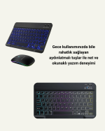 Türkçe Q Klavye Düzenli RGB Kablosuz Klavye Mouse Set - Görsel 3