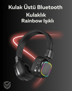 RGB Işıklı Katlanabilir Bluetooth 5.3 Kulak Üstü Kulaklık - Görsel 5
