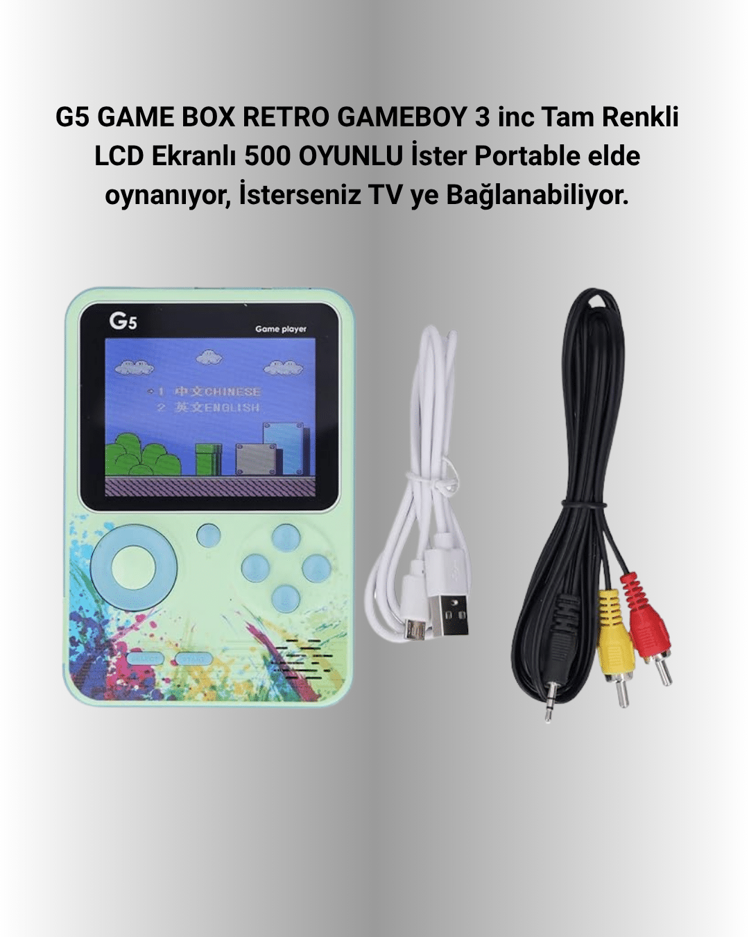 1214445_1-14.png G5 Taşınabilir Retro Oyun Konsolu – Çocuk ve Yetişkinler İçin - Görsel 1