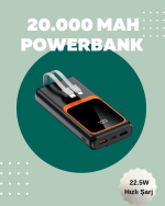 Dijital Ekranlı 20.000 mAh Powerbank | 22.5W Hızlı Şarj + Çoklu Bağlantı Seçeneği - Görsel 5