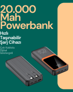 Taşınabilir Şarj Cihazı 20000 mAh | 22.5W Hızlı Şarj + Dijital Ekran + Kablo Dahil - Görsel 5