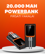 20.000 mAh Powerbank – 22.5W Hızlı Şarj, Çok Kablolu, Dijital Göstergeli - Görsel 5