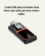 20.000 mAh Powerbank – 22.5W Hızlı Şarj, Çok Kablolu, Dijital Göstergeli - Görsel 3