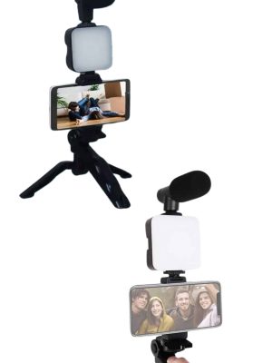 Video Making Kit Telefon Tutucu Vlog Video Mini Led Işıklı