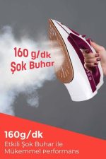 Seramik Tabanlı Kırmızı 2200 Watt Şok Buharlı Ütü - Görsel 3