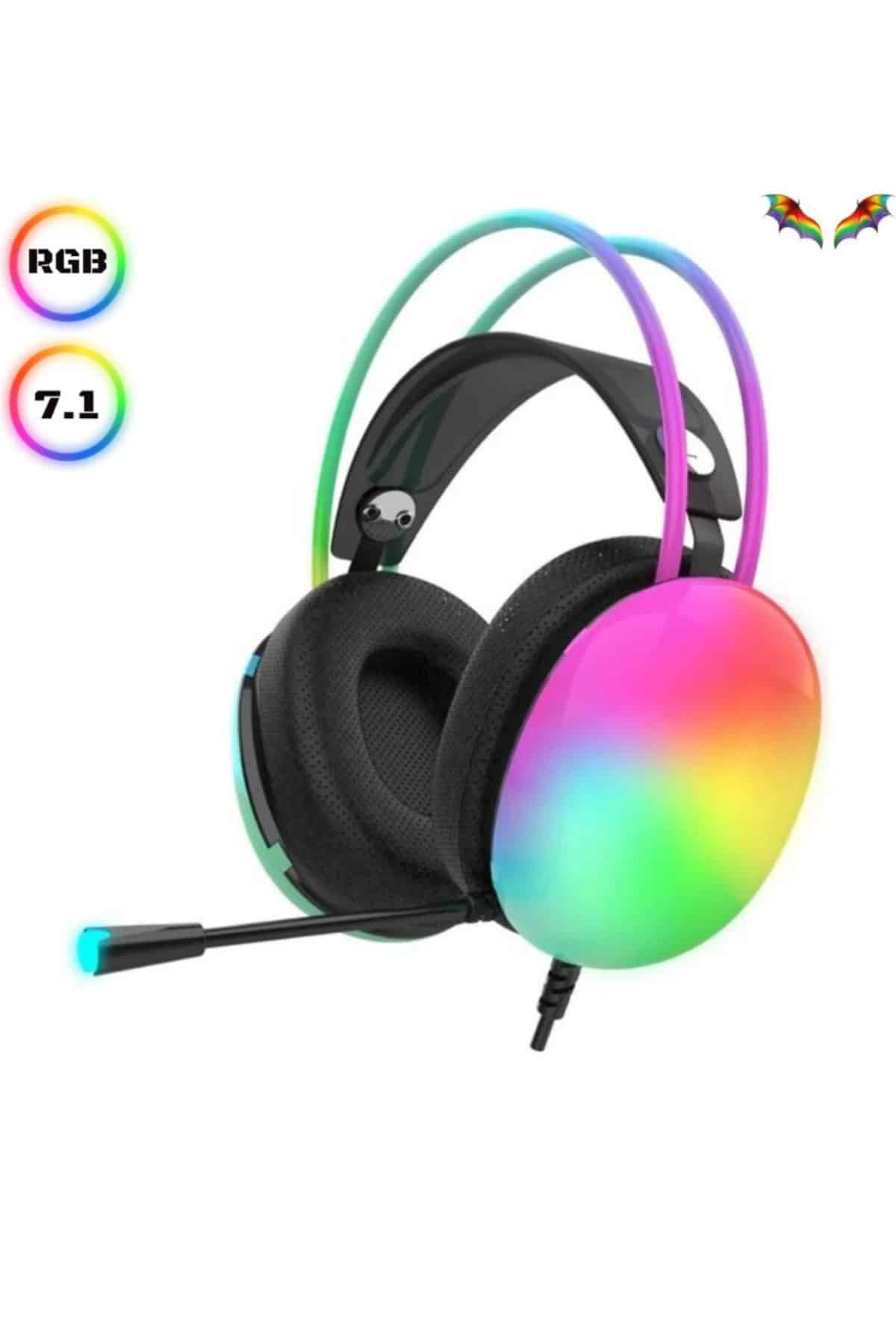 1214556_17-15.jpg Kablosuz Bluetooth Kulaklık RGB Işıklı Kulak Üstü 5.3 Bluetooth Bağlantılı - Görsel 1