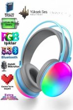 Yeni Nesil Kulak Üstü Kablosuz Uzun Ömürlü RGB Işıklı Bluetooth Kulaklık - Görsel 3