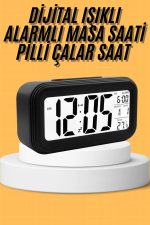 Dijital Masa Saati Takvim Çalar Saat Alarmlı Işıklı Led Ekran Pilli - Görsel 5