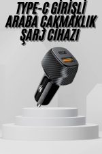 Araç İçi Şarj Cihazı 38W Güç Kapasiteli Type-C Girişli Araba Çakmaklık - Görsel 5