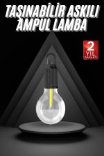 3 Farklı Mod LED'li Şarjlı Asma Kancalı Kamp Lambası Taşınabilir Ampul - Görsel 5