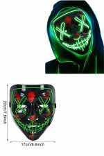 Led Işıklı Neon Maske Cadılar Bayramı Maskesi Korkunç Korku Maskesi - Görsel 4
