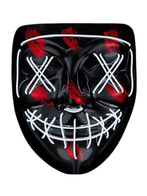 Hallowen Parti Maskesi Neon Led Işıklı Maske 3 Modlu Cadılar Bayramı Maskesi