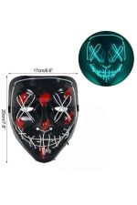 Hallowen Parti Maskesi Neon Led Işıklı Maske 3 Modlu Cadılar Bayramı Maskesi - Görsel 3
