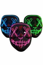 Işıklı Led Maske Parti Eğlence Maskesi Hallowen Neon Maske - Görsel 2